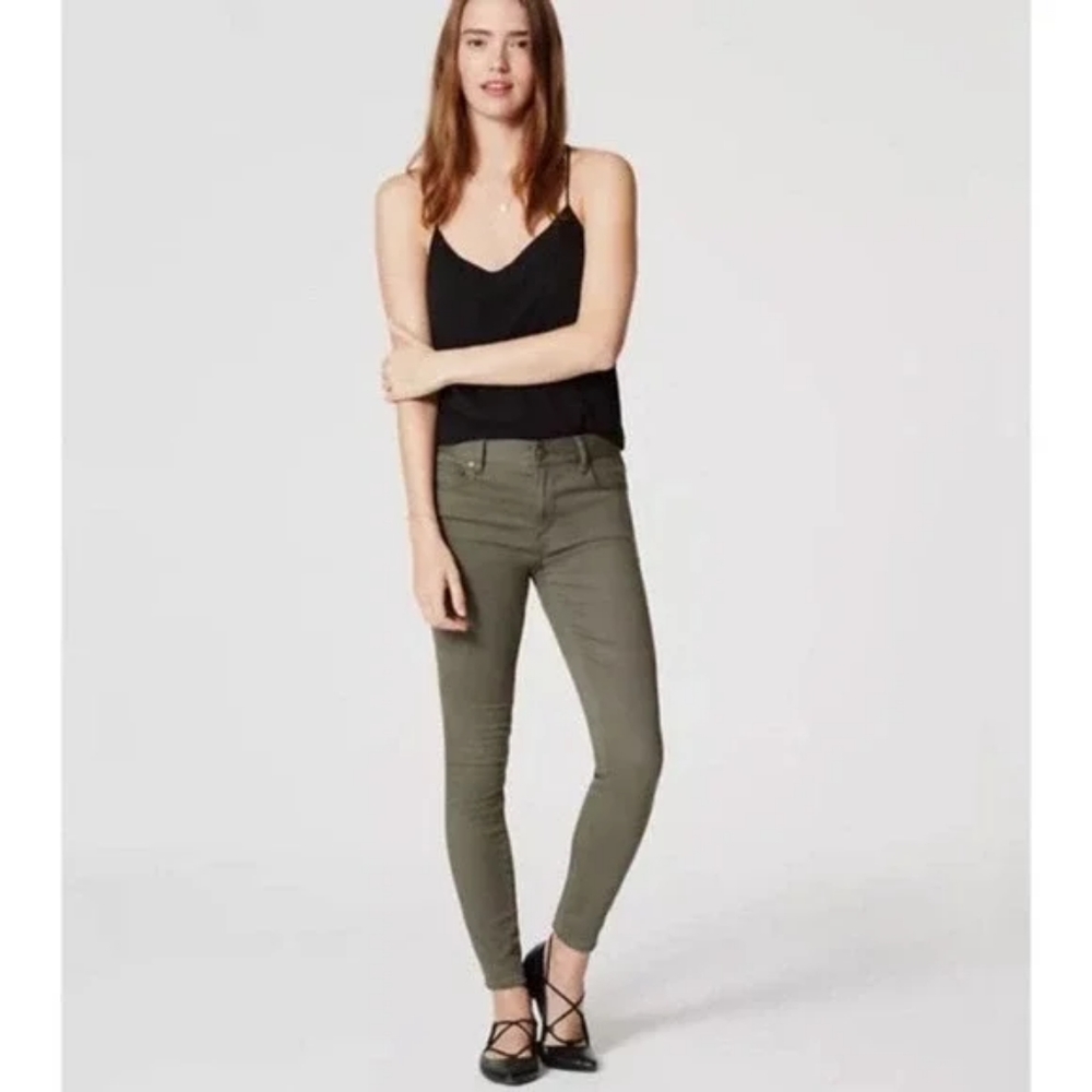 LOFT Skinny Leggings Women’s Size 25 Olive Green Pull On Stretch Pants